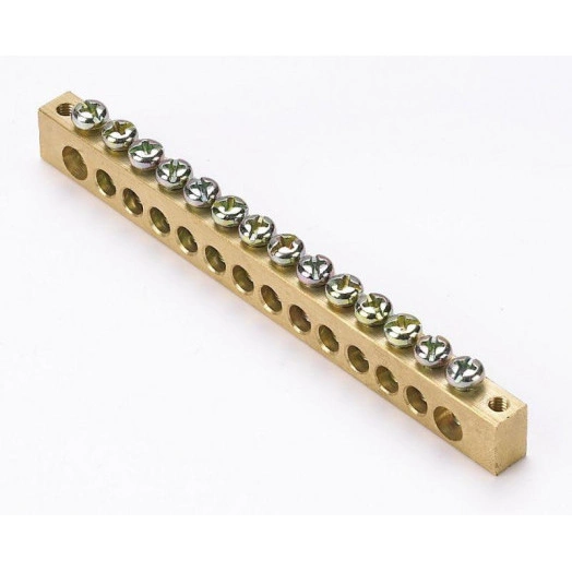 Шина нулевая 14 групп/крепеж по краям сеч. 8х12 SchE 32006DEK