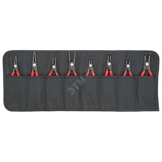 Набор щипцов прецизионных для внутренних и внешних стопорных колец чехол-скрутка из полиэстера 8 предметов щипцы 48 11 J1 48 11 J2 48 21 J11 48 21 J21 49 11 A1 49 11 A2 49 21 A11 49 21 A21 KN-001958V02