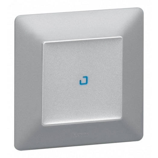 Valena LIFE Лицевая панель для выключателя одноклавишного с подсветкой/индикацией Алюминий