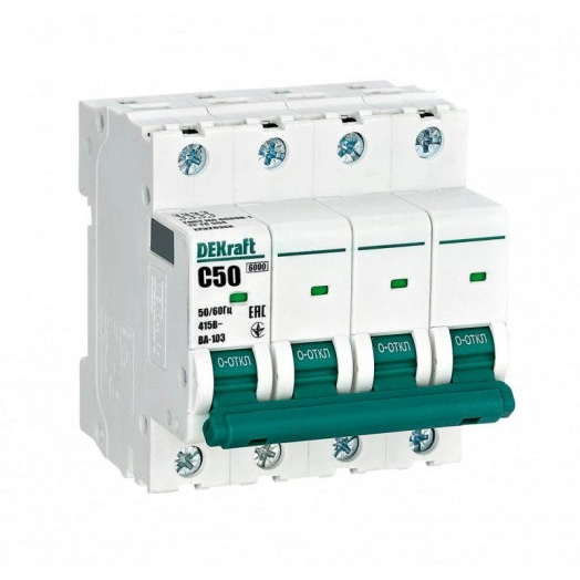 Выключатель автоматический модульный 4п C 50А 6кА ВА-103 SchE 12326DEK