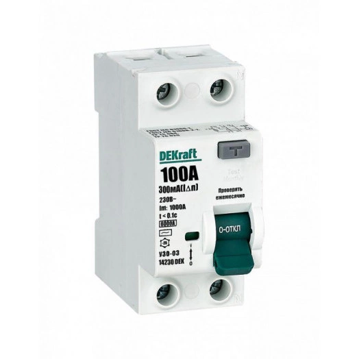 Выключатель дифференциального тока 2P 100А 300мА тип AC 6кА УЗО-03 SchE 14230DEK