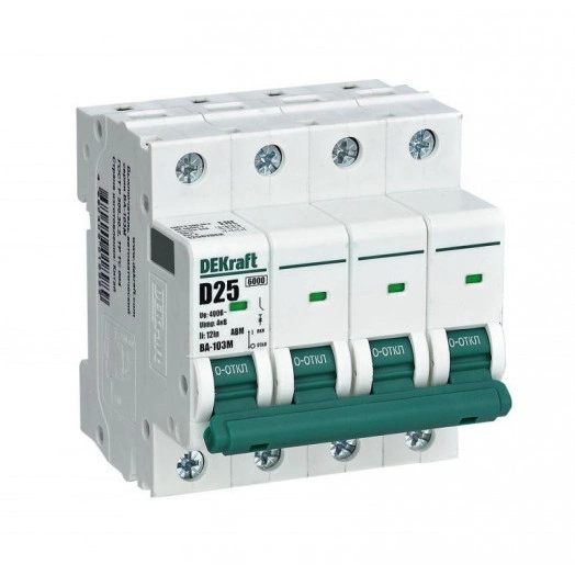 Выключатель автоматический модульный 4п C 25А 6кА ВА-103M без теплозащиты SchE 12531DEK