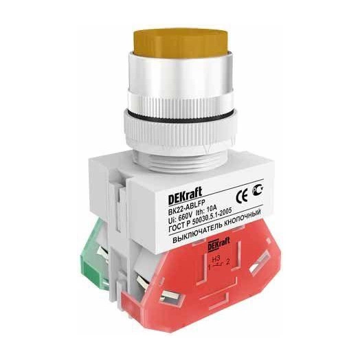 Выключатель кнопочный LED ABLFP ВК-22 d22мм 24В AC/DC желт. SchE 25071DEK