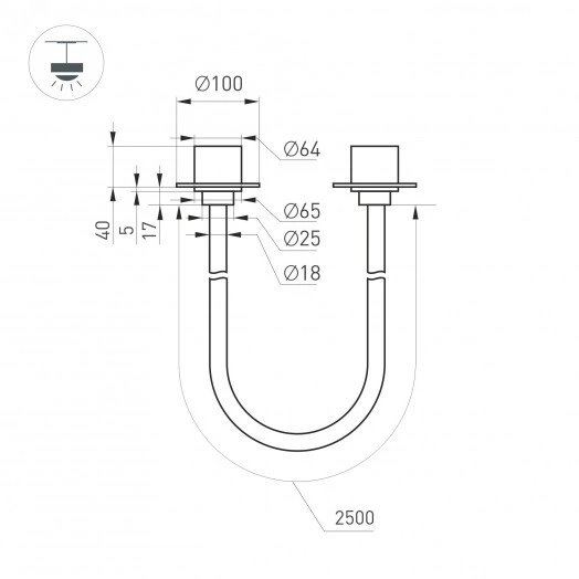 Светильник SP-TROPIC-BUILT-TRIMLESS-R18-L2500-36W Warm3000 (BK, 360 deg, 230V) (Arlight, IP20 Пластик, 3 года)