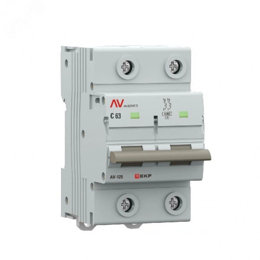 Выключатель автоматический AV-125 2P 63A (D) 10kA EKF AVERES