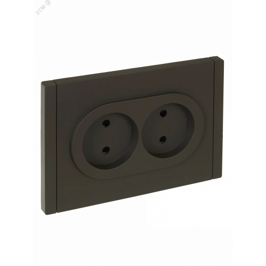 FORTE&PIANO Розетка 2-местная без заземления с защитными шторками безвинтовое крепление 10А FP325 серый IEK