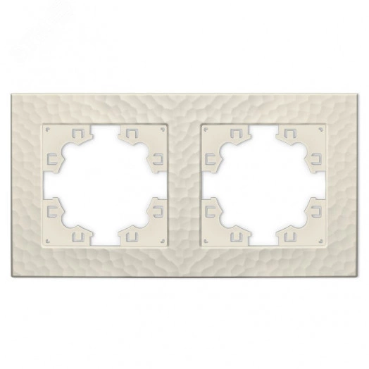 Рамка фактурная 2 поста универсальная UNIVersal Афина слоновая кость (ivory) (еврослот)