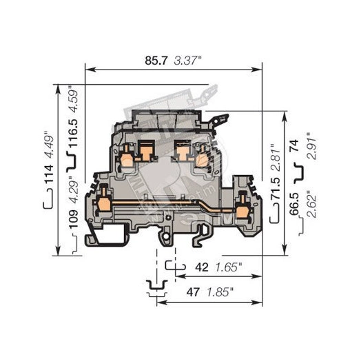 Клемма винтовая M/8.D2.SF 4мм.кв