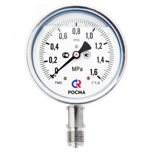 Манометр коррозионностойкий виброустойчивый радиа ьный ТМ-521Р.00 0...60 МРа NPT 1/2.1,0 кл.т.1.0,  готовый к гидрозаполнению