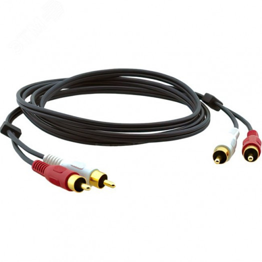 Аудио кабель 2RCA M на 2RCA M, 1.8 м., черный