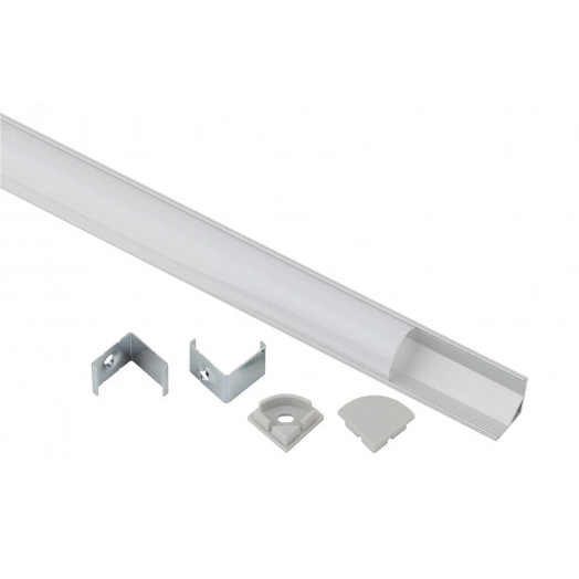 Комплект с угловым анодированным профилем 1616R-1m 16х16мм, 1м, серебристый CAB280