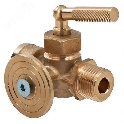 Кран для маном. трехход. с фланцем 1/2'