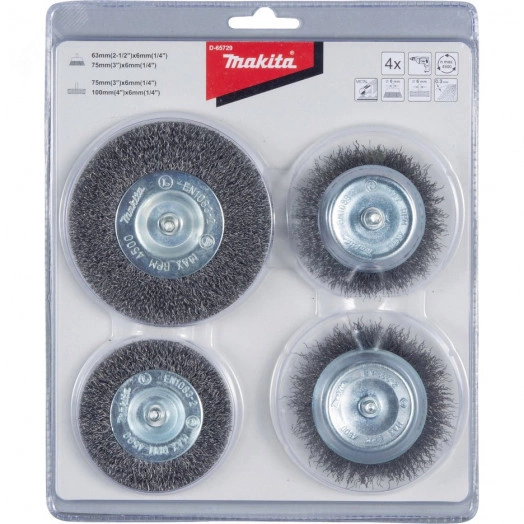 Набор проволочных щеток для дрелей, хвостовик 6 мм (1/4'')