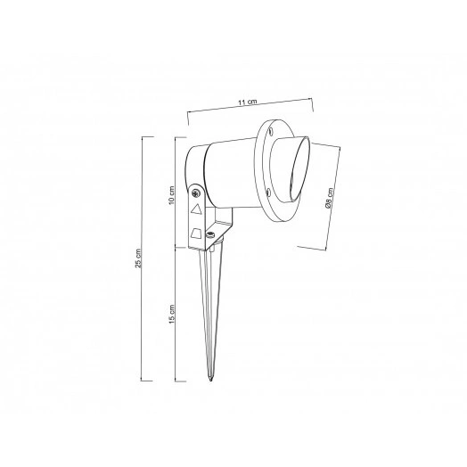 Светильник грунтовый Arte Lamp ELSIE A1522IN-1BK 1*GU10 Металл Чёрный