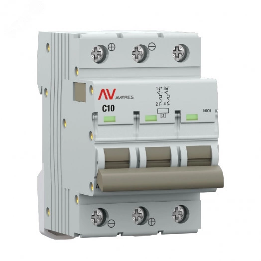 Выключатель автоматический AV-10 DC 3P 10A (C) 10kA EKF AVERES