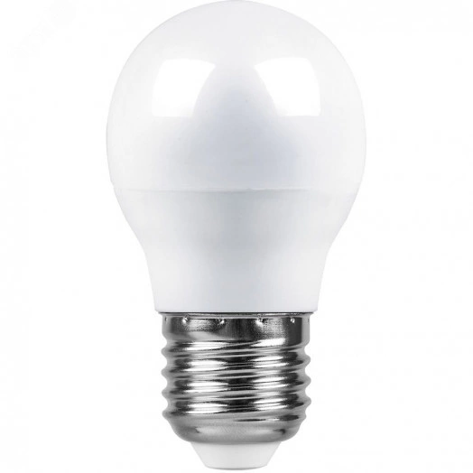 Лампа светодиодная LED 9вт Е27 теплый матовый шар