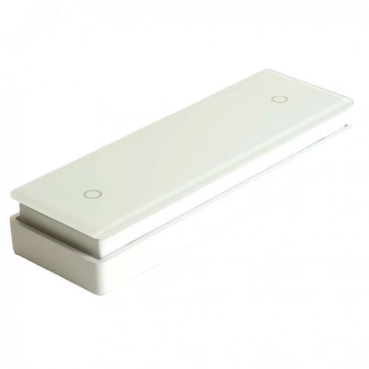 Выключатель беспроводной одноклавишный двухкнопочный стекло белый Feron