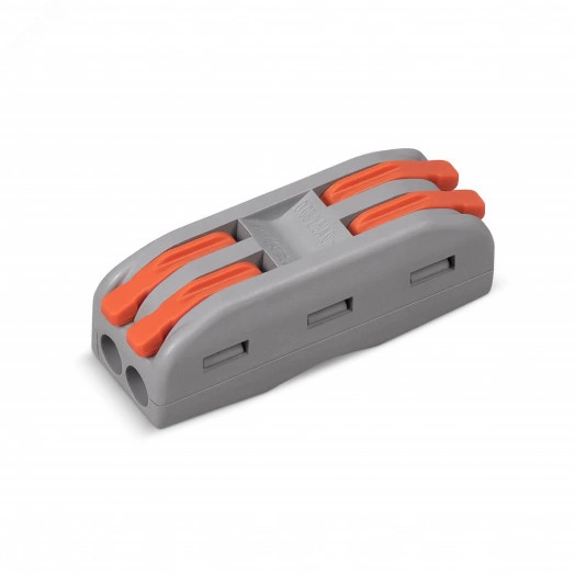 Клемма соединительная универсальная проходная 2 полюса с рычагом 0.08-2.5/4.0 (1шт)