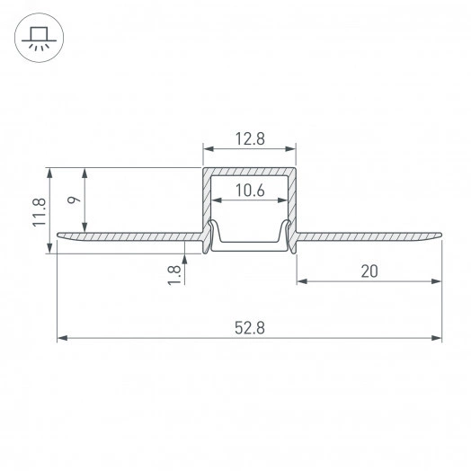 Профиль FANTOM-W12-2000 ANOD (Алюминий)