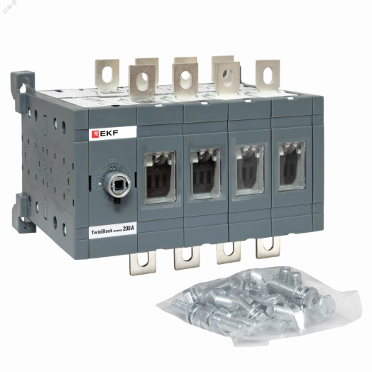 Рубильник 200A 4P реверсивный без рукоятки управления TwinBlock