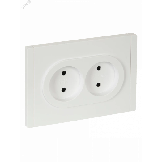 FORTE&PIANO Розетка 2-местная без заземления с защитными шторками безвинтовое крепление 10А FP225 белый IEK