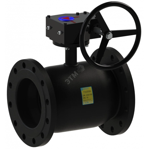 Кран шаровой фланцевый стандартнопроходной DN 300 PN 16 с редуктором тип 11с333п