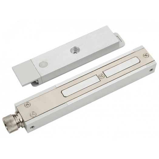 Замок электромагнитный взрывозащищенный ALM-FM-M21-H-24-M, усилие удержания якоря 180 кгс, с постоянно присоединенным кабелем длиной 2 метра, с устройством ввода для монтажа небронированного кабеля в металлорукаве