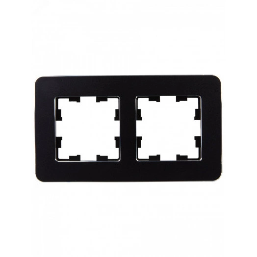 BRITE Рамка 2 поста РУ-2-1-Бр металл черный RE IEK