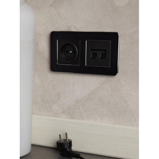 BRITE Рамка 2 поста РУ-2-1-Бр металл черный RE IEK