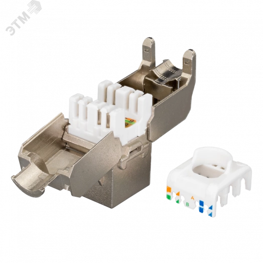 Модуль розеточный Keystone Jack 8P8C (RJ-45) FTP Cat.5e заделка без инструмента 180 град.(DIY)