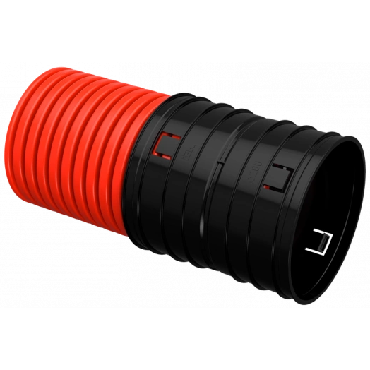 ELASTA Труба гофрированная двустенная жесткая ПНД d=200мм красная (5,7м) IEK