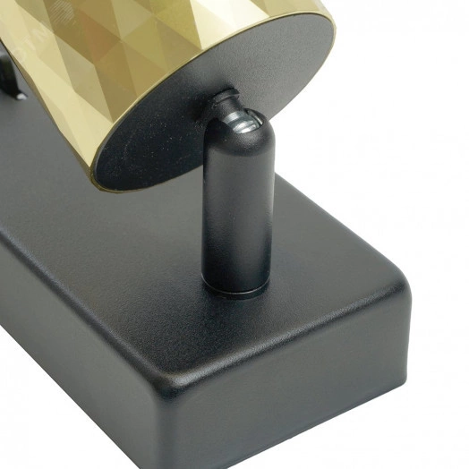 Светильник ДБО GU10 без лампы наклонный с выключателем золото черный