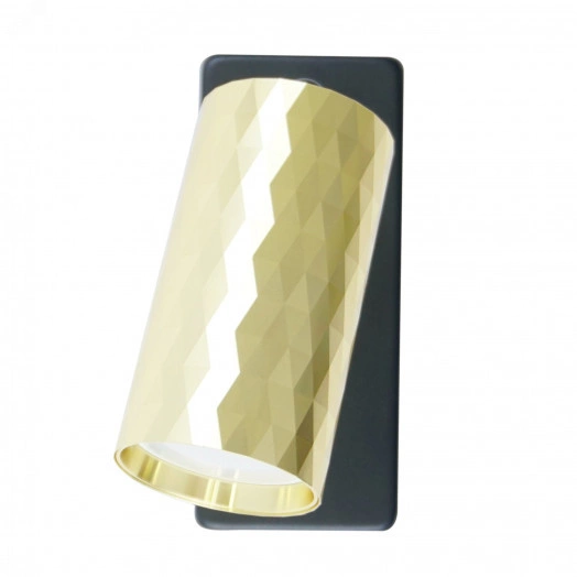 Светильник ДБО GU10 без лампы наклонный с выключателем золото черный