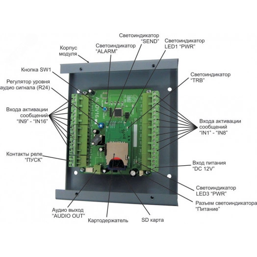 Цифровой модуль речевых сообщений AL-DV16