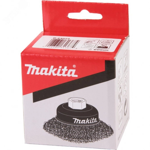 Щетка проволочная чашечная (d60 мм, толщина проволоки 0.3 мм, гофрированная, металл, M14х2)