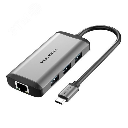 Хаб USB Type C 6 в 1, USB 3.1, HDMI 19, RJ45