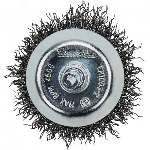 Щетка проволочная чашечная (d38 мм, толщина проволоки 0.3 мм, гофрированная, металл, 6 мм)