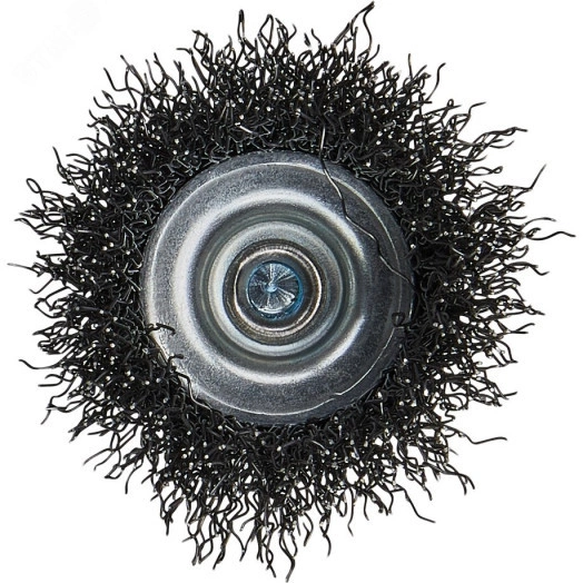 Щетка проволочная чашечная (d38 мм, толщина проволоки 0.3 мм, гофрированная, металл, 6 мм)