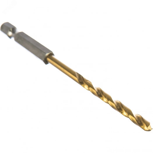 Сверло по металлу HSS-TiN 4x43x95, 1/4''