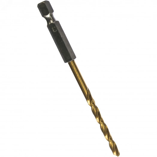 Сверло по металлу HSS-TiN 4x43x95, 1/4''