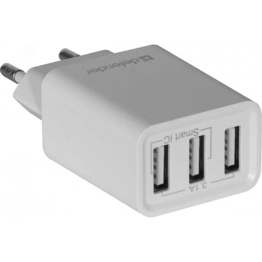 Зарядное устройство сетевое UPA-31 белый, 3xUSB, 5V/3.1А