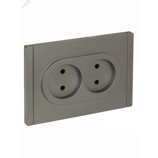 FORTE&PIANO Розетка 2-местная без заземления с защитными шторками безвинтовое крепление 10А FP525 сталь IEK