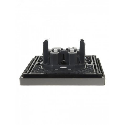 FORTE&PIANO Розетка 2-местная без заземления с защитными шторками безвинтовое крепление 10А FP525 сталь IEK