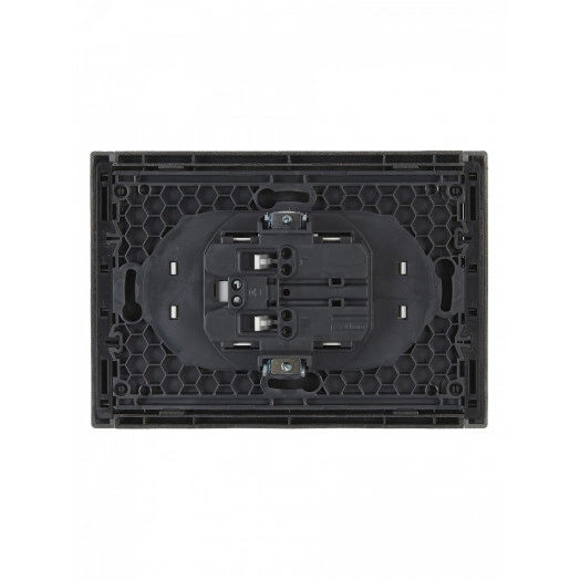 FORTE&PIANO Розетка 2-местная без заземления с защитными шторками безвинтовое крепление 10А FP525 сталь IEK