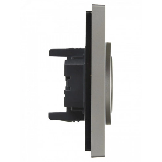 FORTE&PIANO Розетка 2-местная без заземления с защитными шторками безвинтовое крепление 10А FP525 сталь IEK