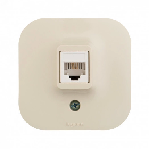 Quteo Розетка телефонная RJ11 наружная бежевая
