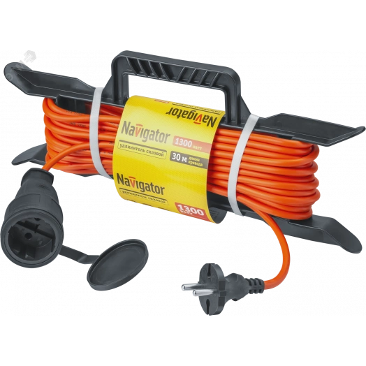 Удлинитель силовой NPE-F-30-X-2x0.75 на рамке б/з 30м ПВС 2х0,75 1300 Вт IP44