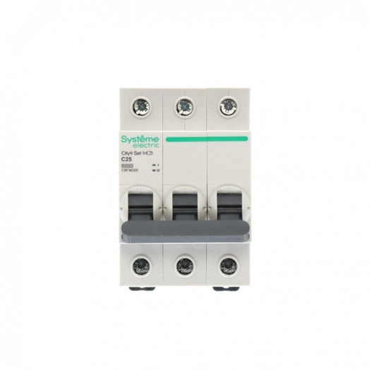 Выключатель автоматический трехполюсный (АВ) С 25А 3P 6kA 400В City9 Set