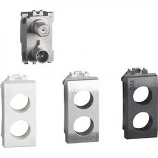 Livinglight. Розетка TV-SAT для схемы ''Звезда''. Экранированная. 1 модуль. Поставляется в комплекте с лицевыми панелями цветов ''Белый'', ''Алюминий'', ''Антрацит''.