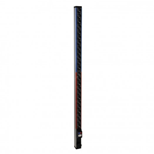 Блок распределения питания вертикальный (PDU) - 24 розетки 2К+З - немецкий стандарт - MCB - клеммный блок - 32А